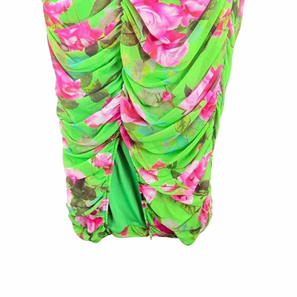 NWT L'Agence Caprice Midi Dress - Green Multi Large Santa Fe Rose / 12 - Picture 5 of 9